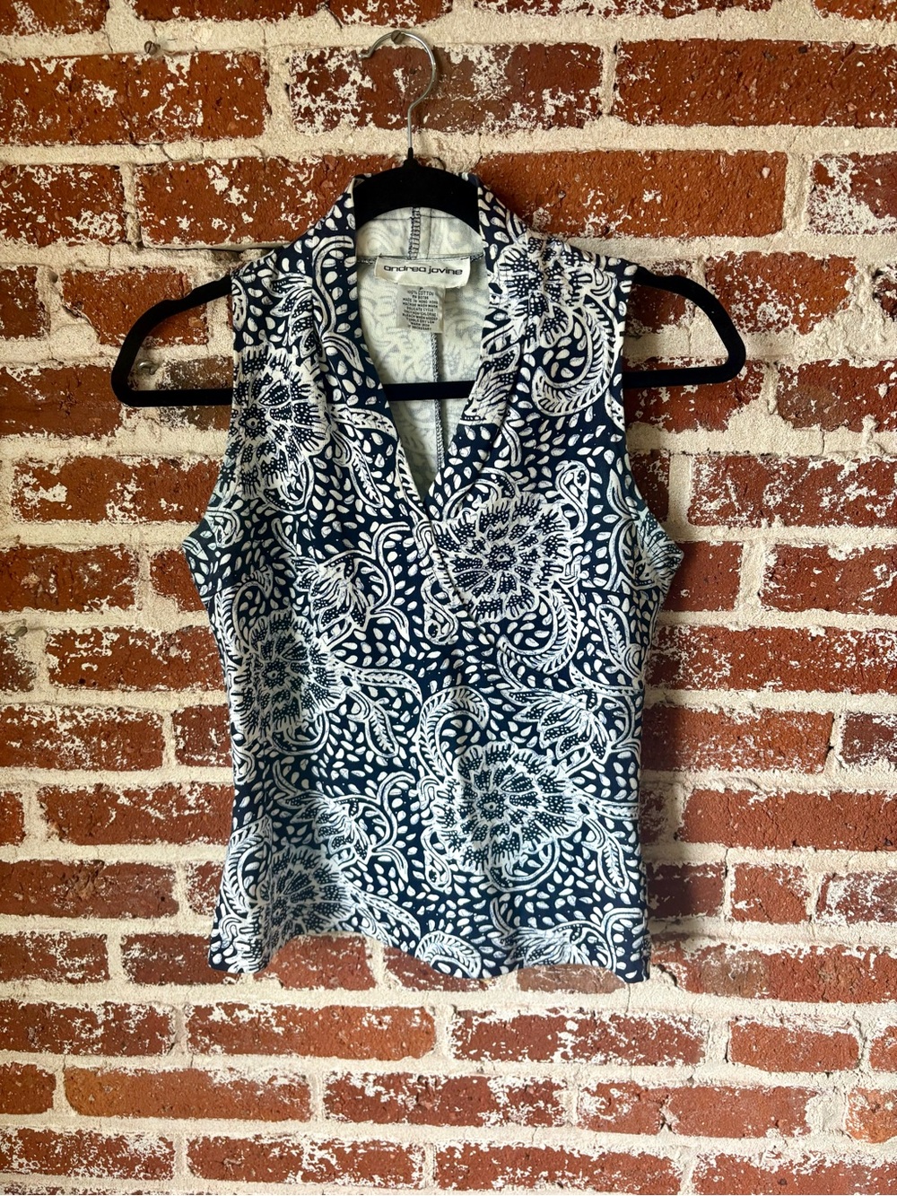 90s Vintage Andrea Jovine Blue Paisley Tank